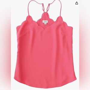 JCrew Factory Scalloped Crepe Cami, size 6, tea rose